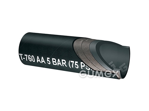 Hadica pre sypké látky T760 AA, 75/93mm, 5bar, oděrnost duše 60mm3, NR/SBR-NR, -30°C/+80°C, čierna